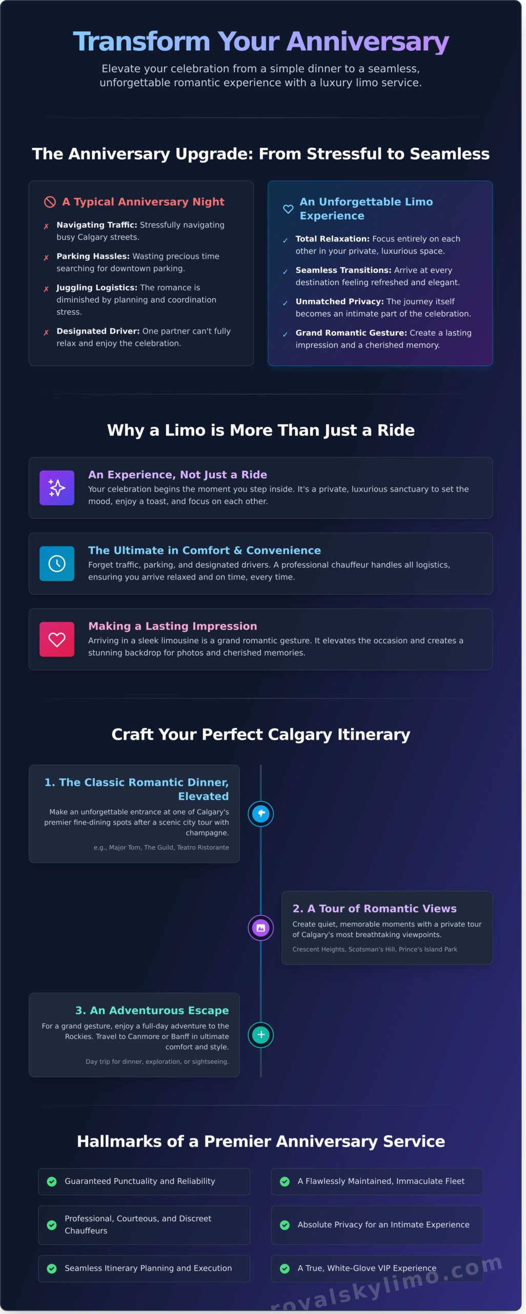 Anniversary Limo Service Calgary: Create an Unforgettable Celebration - Infographic