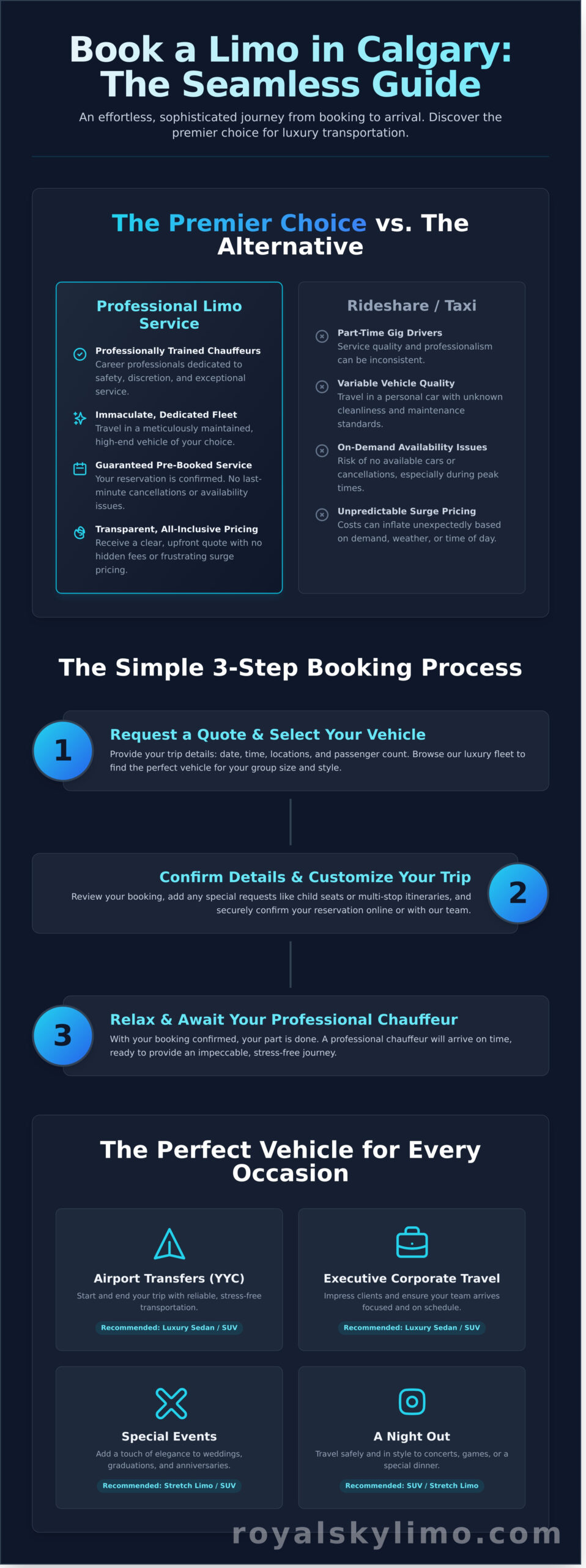 How to Book a Limo in Calgary: A Simple Guide to Luxury Travel - Infographic