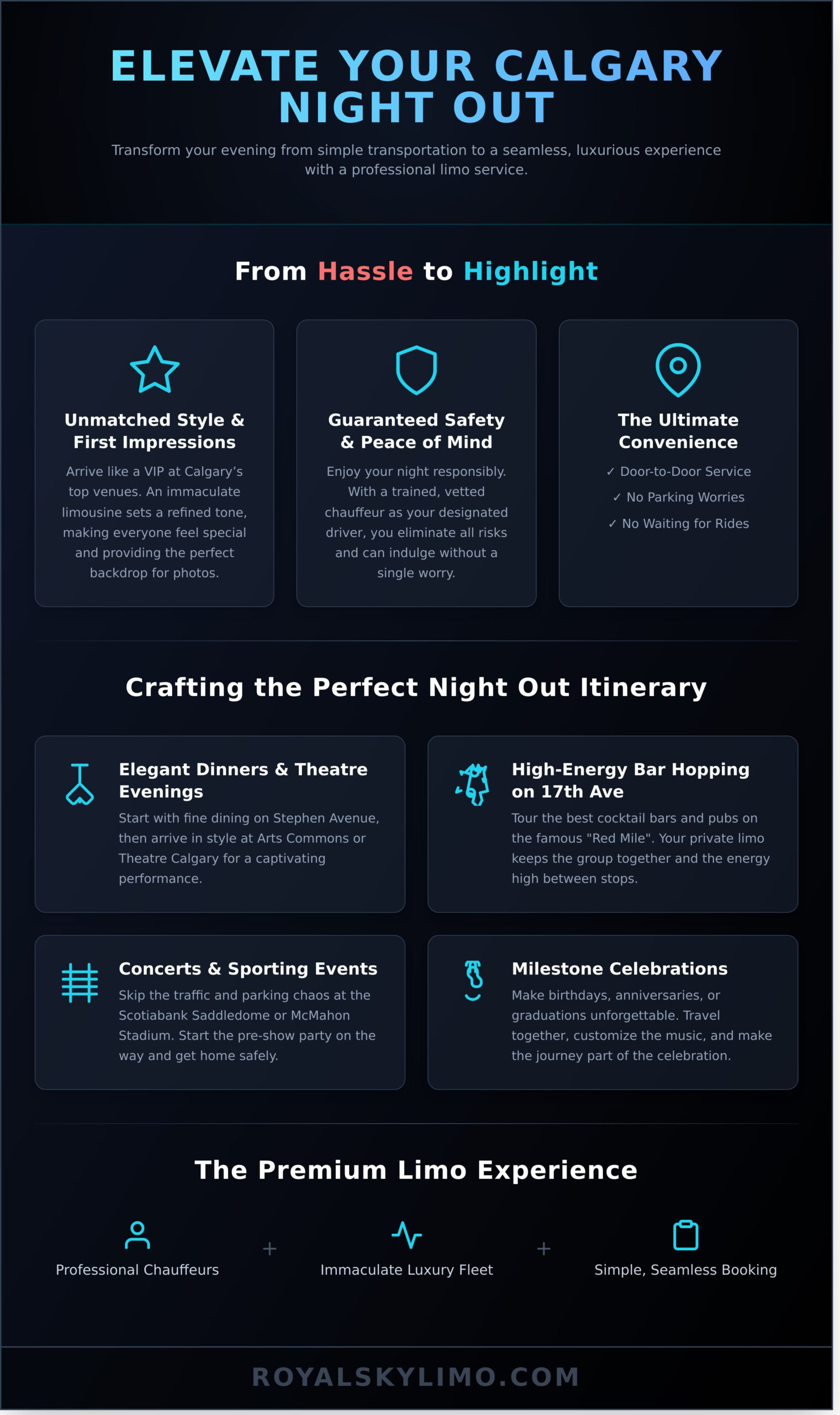 Night Out Limo Service Calgary: The Ultimate Guide to a Perfect Evening - Infographic