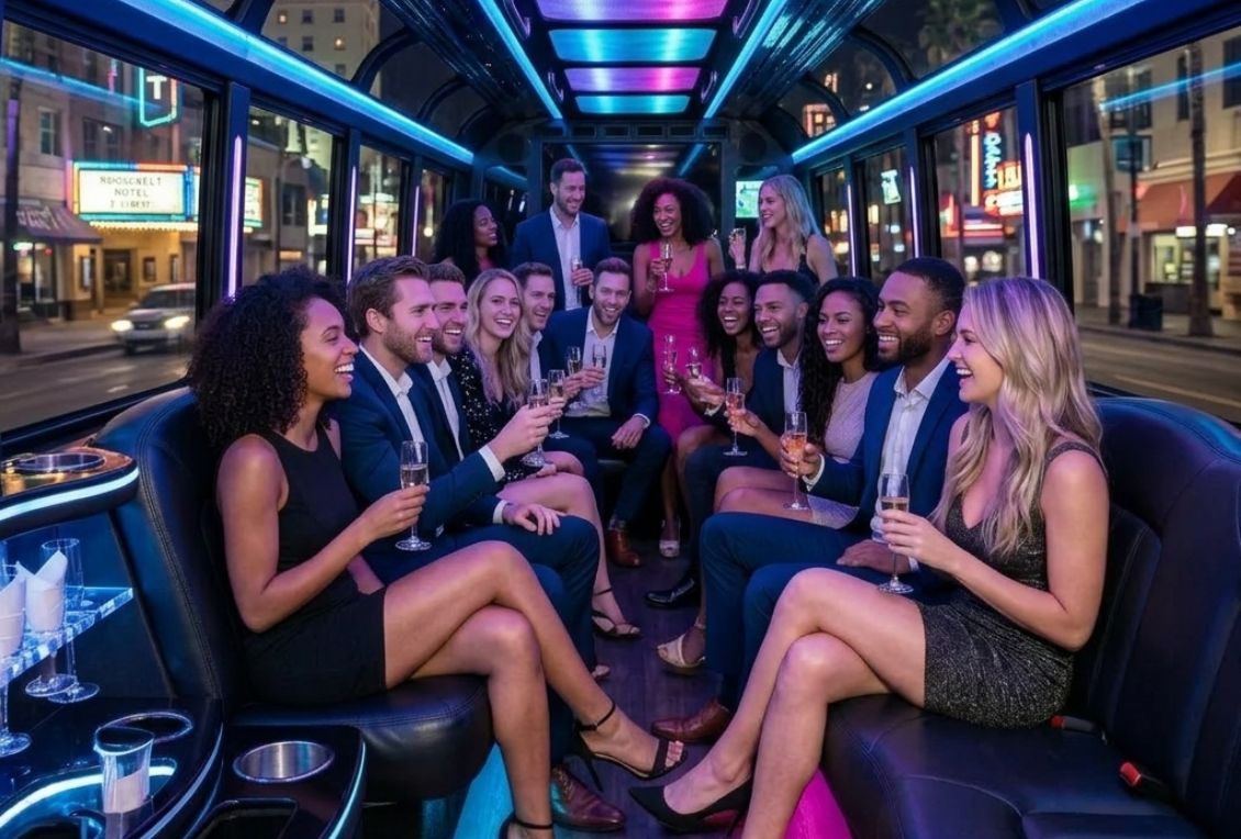 Limo Party Bus - 15 to 20 Pax